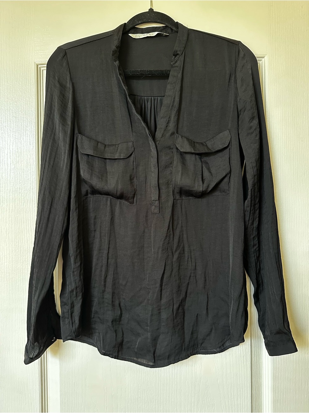 Zara Satin-effect Pocket Blouse -